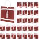 MIMIND 30 Pieces Football Gift Bags with Handles Football Party Favors Snack Treat Bags, Clear PVC Bags 8 x 8 x 3.15 Inch Gift Wrap Tote Bags for Sport Theme Birthday Party Supplies