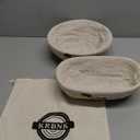 Banneton Bread Proofing Basket, Proofing Basket for Sourdough Bread Baking, Indonesian Rattan Bread Bowl Sourdough bread Baking Supplies with Linen Liner (9" Round + 10" Oval)