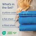 Queen Size 4 Piece Sheet Set - Comfy Breathable & Cooling Sheets - Hotel Luxury Bed Sheets for Women & Men - Deep Pockets, Easy-Fit, Soft and Wrinkle Free Sheets - Royal Blue Oeko-Tex Bed Sheet Set