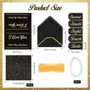 Bafeil 5 Senses Gift Wrapping Paper Set for Him with Labels Envelopes Ribbon Cards, Black with Gold Letters Five Senses Gift for Anniversary Valentine's Day Birthday