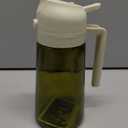 Olive Oil Dispenser and Oil Sprayer  16oz/470ml Glass Light-Proof Oil Pourer for Kitchen, Air Fryer, Cooking, Salad, and BBQ (White)