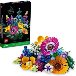LEGO Botanicals Artificial Wildflower Bouquet - Fake Indoor Flowers Building Set for Home, Kitchen, Desk Decoration, Adults Ages 18+ - Gift for Birthdays - 10313