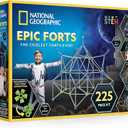 National Geographic Indoor Fort Building Kit - 225 Pieces for Creative Play, STEM Building Toys for Kids Ages 6-12, Blanket Fort 