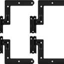 Moxweyeni 4 Pack (2 Pair) Steel Blind Shutter Hinge 1-1/16" Black Wrought Iron Shutter Lift Off Pintle Reversible Hinges for Heavy Duty Wood Frame, Brick, Doors, Window(Black)