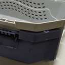 Amazon Basics 2-Door Top-Load Hard-Sided Dogs, Cats Pet Travel Carrier, Gray & Blue, 22.8"L x 15.0"W x 13.0"H