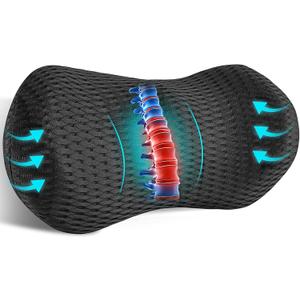 Lumbar Support Pillow for Office Chair Car Back Support Pillow, Memory Foam Gaming Chair Desk Chair Back Cushion for Lower Back Pain Relief, Ergonomic Back Rest (Lower Back Support/Grey)