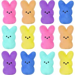 vizethru 12 Pcs Easter Bunny Plush Toys,Easter Basket Stuffers Toys for Kids,Bunny Stuffed Animals, Easter Party Favors Gift Toys for Kids