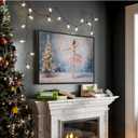 XWNLTEPK Snowy Ballet Christmas Tree Canvas Print Poster Wall Art Wall Decor Winter Atmosphere Poster Suitable for Living Room Bedroom Farmhouse Home Decor Christmas Snow Pine Tree (8x12in Black Framed, A06)