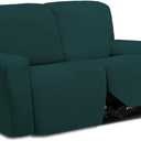 Easy-Going 6 Pieces Microfiber Stretch Sectional Recliner Sofa Slipcover Soft Fitted Fleece 2 Seats Couch Cover Washable Furniture Protector with Elasticity for Kids(Recliner Loveseat, Deep Teal)