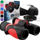 Think Peak Red Binoculars Science Toy for Kids Ages 3-12 Years - Real Compact Outdoor Adventure & STEM Educational Nature Hiking Explorer for Bird Watching, Camping Childrens Birthday Gift