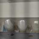 50 Pcs Blue Bear Disposable Plastic Baby Bath Cups with Lids and Straws, 12 oz, Set of 50