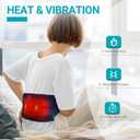 Comfytemp Cordless Heating Pad with Massager for Back, Portable Lower Back Massager FSA Eligible HSA Rechargeable Wireless Electric, Birthday Gifts for Women Men Mom Dad Seniors 3 Heat 30Auto-Off Blue