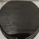 Black Elongated Toilet Seat Natural Wood Toilet Seat with Zinc Alloy Hinges, Easy to Install also Easy to Clean, Scratch Resistant Toilet Seat by Angol Shiold (Elongated, Black)