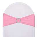 SweetEasy 50pcs Pink Spandex Chair Sashes Stretchable for Wedding Party Banquet Decoration Fitted Elastic Bulk Chair Cover Band Bows for Baby Shower Engagement Event Home Dining Decor Wholesale
