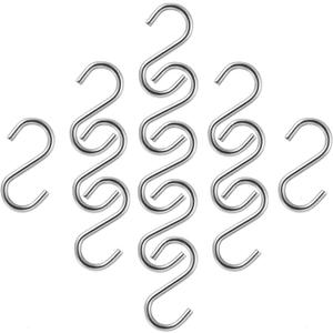 200Pcs Mini S Hook 1 Inch Small Stainless Steel Hanger Ornament DIY S Shaped Metal for Jewelry S- Connectors Wire Hardware Key Ring Chain Hanging Doll House Crafts Pet Name Towel Lure and Assemble