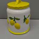 Bico Lemon Handpainted 9 inch Stoneware Cookie Jar, Dishwasher Safe, Air Tight Seal for Keeping Cookie, Spices, Coffee