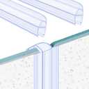 2 Pack Shower Door Side Seal Strip, 39.37 Inch Frameless Glass Shower Door Seal Strip, PVC Waterproof U-Type for 3/8"(10 mm) Glass to Stop Shower Leaks No Adhesive Needed