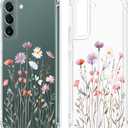 Floral Clear Case for Galaxy S22+ for Women/Girls,Pretty Phone Cover for Samsung Galaxy S22 Plus 5G,Flower Design Slim Soft Transparent Drop Proof TPU Protective Silicone Bumper Shell,FL-37
