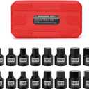 MIXPOWER 13 Pieces 3/8-Inch Drive Shallow Impact Socket Set, 7mm to 19mm, CR-V, Metric, 6 Point, Shallow, 13 Pieces 3/8" Dr. Socket