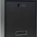 Mailboxes for Outside, Wall Mount Locking Security Mailbox with Combination Lock and 3 Sets Mail Box Numbers, Large Capacity Steel Cover Metal Postbox for Outdoor, 13.8X10.8X3.25 Inch Black