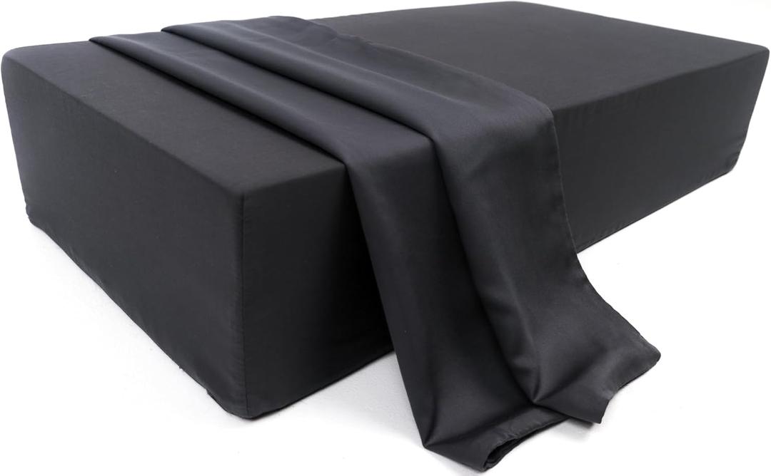 Bamboo Viscose Pillow Cube Pillowcase 24x12x5 Inch with Zipper - Sweat-Absorbent, Moisture-Wicking, Odor-Free Cube Pillow Case