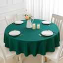 Romanstile Christmas Round Tablecloth, 2 Pack 60 Inch, Stain and Wrinkle Resistant Washable Polyester Table Cover for Dining Table and Holiday Parties, Green