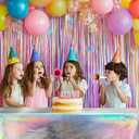 5 Pack Premium Iridescent Tablecloth - Plastic Foil Tablecloth 108 x 54 - Holographic Plastic Table Cloth - Decorative Rectangle Party Tablecloth - Disposable Table Cloths Iridescent Party Decorations