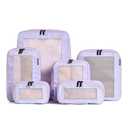 Aerotrunk Compression Packing Cubes for Travel - Luggage Organizer Bags - Double Zipper Packing Cubes for Suitcases (5 Pack, Purple)