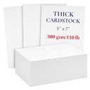 200 Pack White 300 GSM / 110 lb Thick Cardstock Paper - Blank Heavyweight Wedding Invitation Cards for Printing, Flashcards, Postcards - 5x7 inch