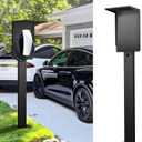 Weatherproof Pedestal with Roof for Tesla Gen3 EV Charging Stations | Heavy-Duty Stand with Top Cover, Compatible with Tesla Mobile Connector & J1772