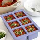 W&P Cup Cubes Silicone Freezer Tray with Lid, Blue, Makes 6 Perfect 1-Cup Portions, Freeze & Store Soup, Broth, Sauce, Leftovers, Dishwasher Safe