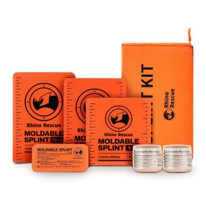 RHINO RESCUE First Aid Splint 36" X 4.3" Orange-Gray, Keep Bones in Position (6, Splint Bundle)
