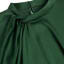 ZAFUL Women's Plus Size Satin Shirt Short Batwing Sleeve Solid Blouse Twist Knot Casual Loose Tops (XXXL)