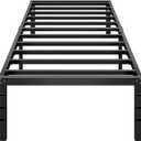 HLIPHA Metal Platform Bed Frame 18 Inch Tall,No Box Spring Needed,Twin Size Bed with Heavy Duty Strong Support Slats,Easy to Assemble,Black