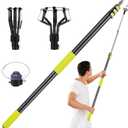 20FT Light Bulb Changer for High Ceilings with 4-12FT Telescopic Extension Pole 2 Plastic Baskets and Suction Cup for Recessed Lights, Light Bulb Removal Tool