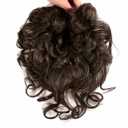 Women Short Human Hair Topper Clip in Top Hairpiece Curly Weave Closure Natural Replacement Hair Piece Wiglet Hairpiece for Thinning Hair 13x14cm Dark Brown 10"