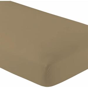 Knit Jersey 100% Cotton 2 Twin XL Fitted Bed Sheets (2-Pack) Soft and Comfy - Twin Extra Long, 15" Deep Pocket, 39" x 80" Great for Dorm Room, Hospital and Split King Dual Adjustable Beds (Taupe)