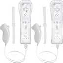 Wii Remote Controller, 2 Packs Upgrade Wireless Controller Compatible with Wii Wii U Console(White and White)