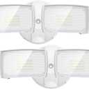 LEPOWER 2 Pack 28W LED Flood Light Outdoor, 3000LM LED Security Light with 2 Adjustable Heads, Switch Controlled Exterior Outdoor Security Light, 5500K, IP65 Waterproof for Garage, Yard, Patio