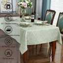 SASTYBALE Spring Sage Green Gray Jacquard Tablecloth, 60x102 Inch Rectangle Water-Resistant Soft Warm Outdoor Picnic Table Cover, Washable Stain Resistant for Patio Party Camping BBQ