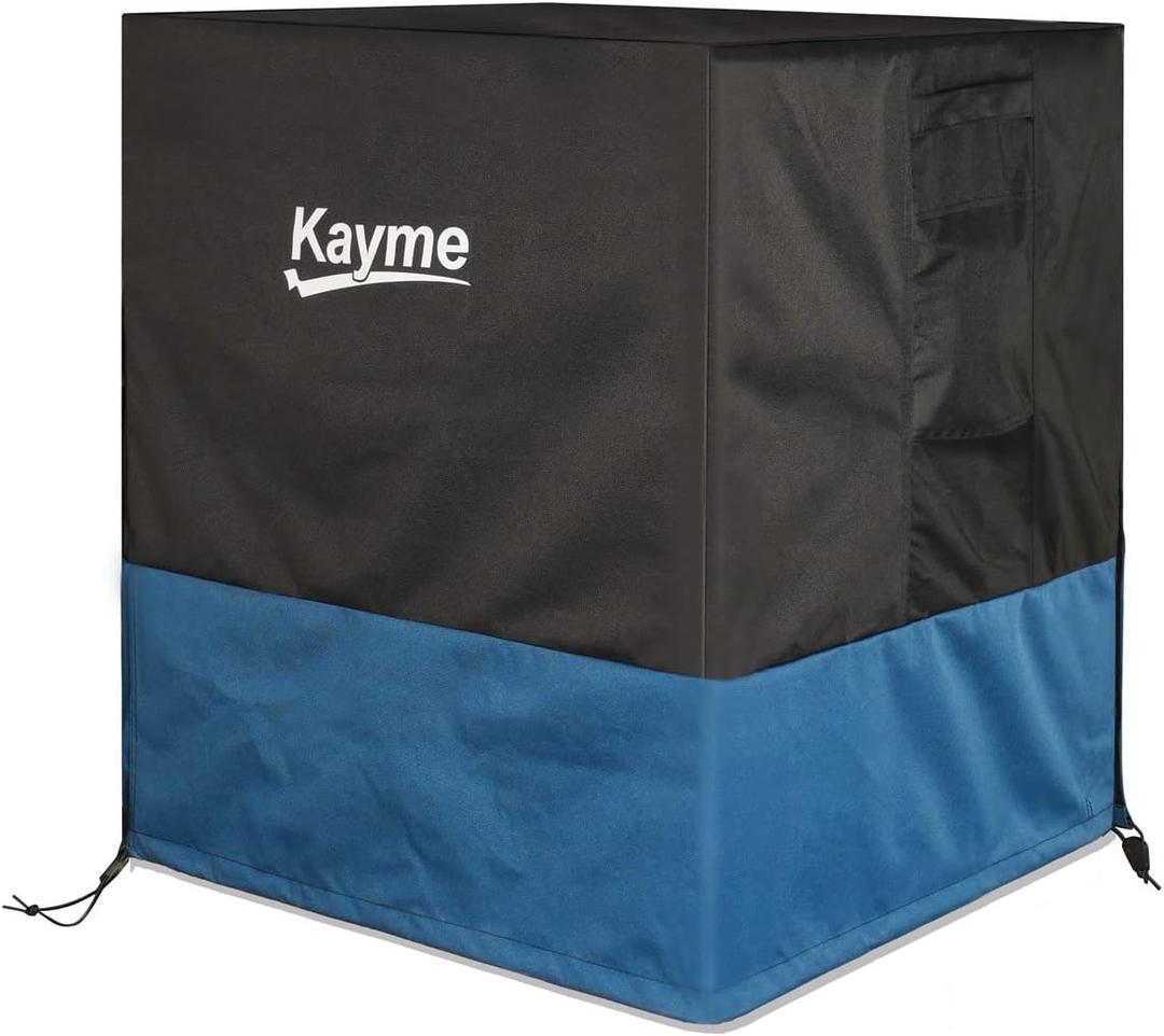 kayme Air Conditioner Cover for Outside Units, 600D Durable AC Cover for Outside Unit Water Snow Dust Sun Protection, Square-Fits Up to 24 x 24 x 30 inches (Square-24 x 24 x 30 inches)