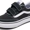 Vans Toddler Brooklyn LS V Shoe - Comfortable Walking Sneakers for Boys & Girls. Suede/Canvas Black/White. 6.5