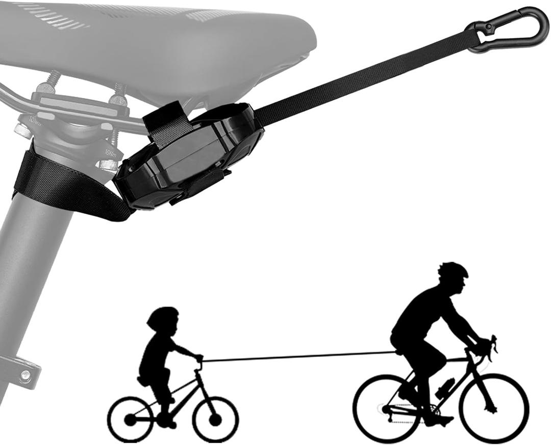 ENLEE Bike Tow Rope for Kids, 8.2FT Auto-Retractable Bicycle Tow Strap, Portable Outdoor Cycling Child Bike Leash with A Hook for Mountain/Road/Gravel/Ebike
