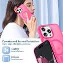 4 x Magnetic for iPhone 16 Pro Max Case, [Compatible with Magsafe] [Translucent Matte] Slim Shockproof Women Men Girls Protective Phone Case for iPhone 16 Pro Max 6.9 inch, Hot Pink