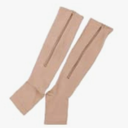 2 Pairs Open Toe Zippered Compression Socks |Boost Circulation |Comfortable for Everyday Wear and Travel, Color: Neutral