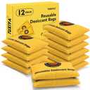 100g-12Pack Rechargeable Silica Gel Desiccant Packets, Color Indicating Desiccant Packs for Storage,Moisture Absorbers for Storage Bins, Suitcase,Gun Safe, 3D Filaments