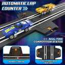 Slot Car Race Track Sets for Boys, Race Car Track with 2 High-Speed Slot Cars, Battery or Electric Car Track, Dual Racing Game Lap Counter Track Sets, Toys Gifts for Boys Girls Ages 4 5 6 7 8-12