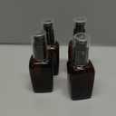 MYOC 4 Pcs Amber Square Glass Lotion Bottle Refillable Lotion Containers with Black Pump Head and Cap Empty Cosmetic Containers Portable Travel Dispenser Jars Pots for Makeup Cream 50ml/1.7oz