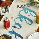 Artoid Mode Watercolor Candle Happy Hanukkah Table Runner, Menorah Chanukah Holiday Kitchen Dining Table Decoration for Indoor Outdoor Home Party Decor 13 x 36 Inch (Blue)