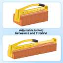 Adjustable Heavy Duty Brick Tongs for Lifting 6-10 Bricks, Rubber Grip Handles, Masonry Tools for Brick Cutter & Paver Splitter Projects